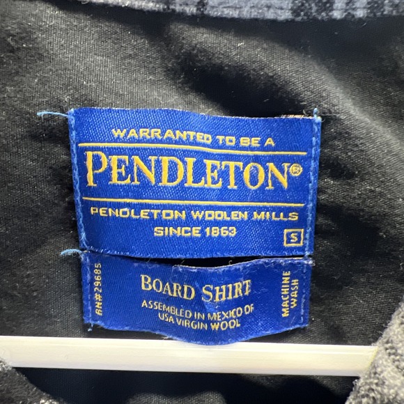 Pendleton Wool Board‎ Shirt Douglas Tartan Gray Black Plaid 100% Virgin Wool S - Picture 3 of 14